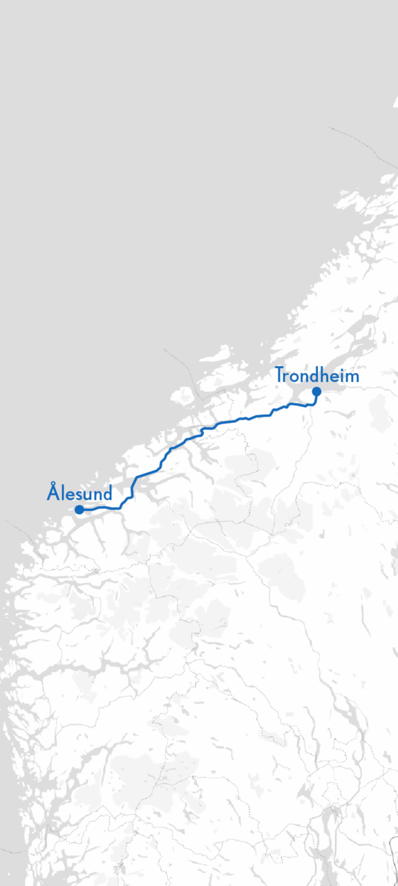 Munich to Zurich on a map