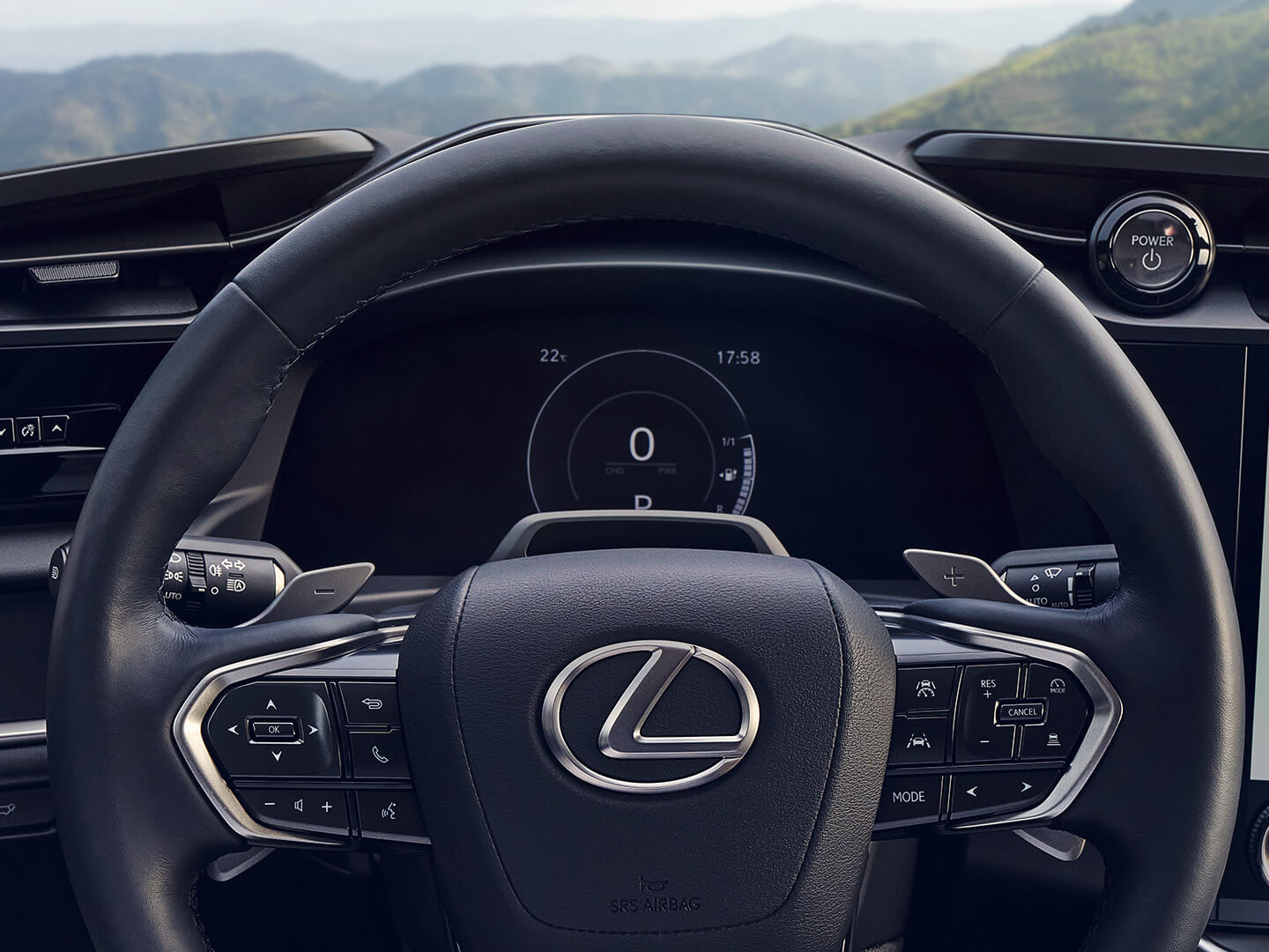 Steering wheel and multi-infomration display of the Lexus RZ